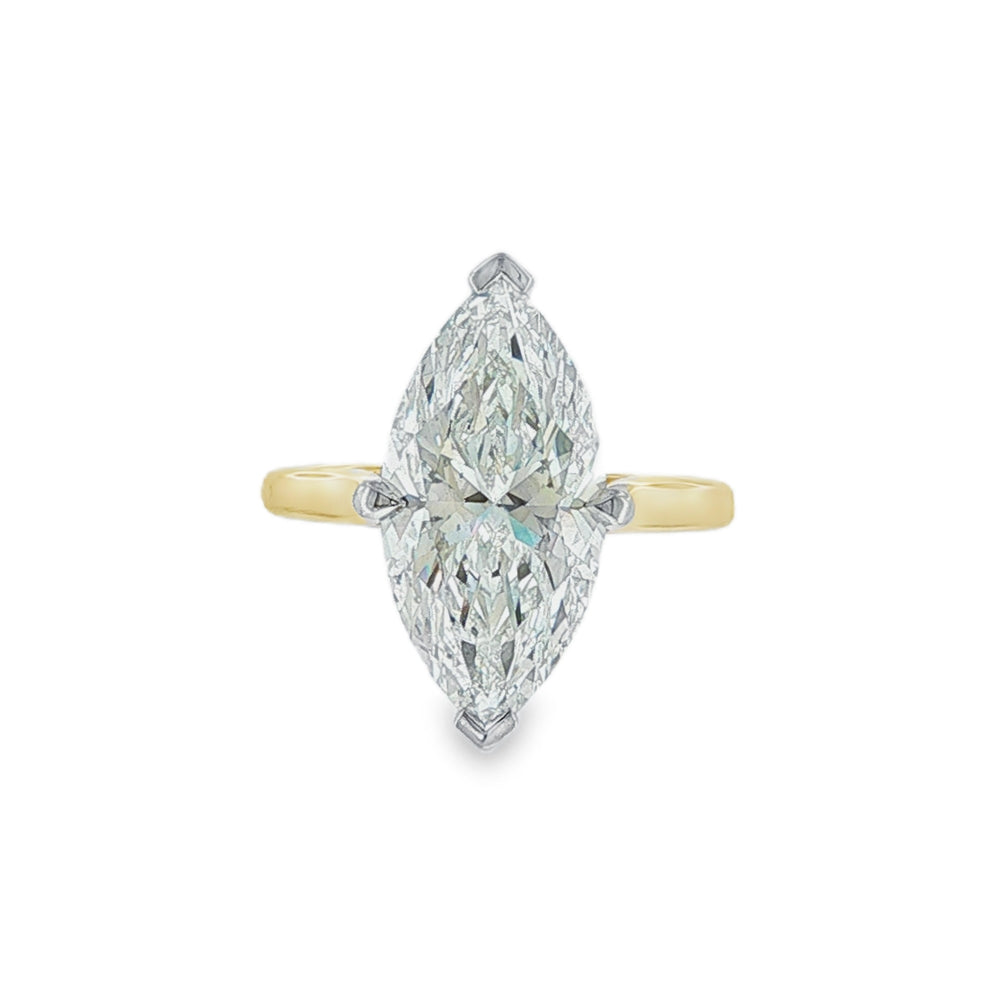 Marquise Cut 5.07ct Lab Grown Diamond, 18ct Yellow Gold Ring
