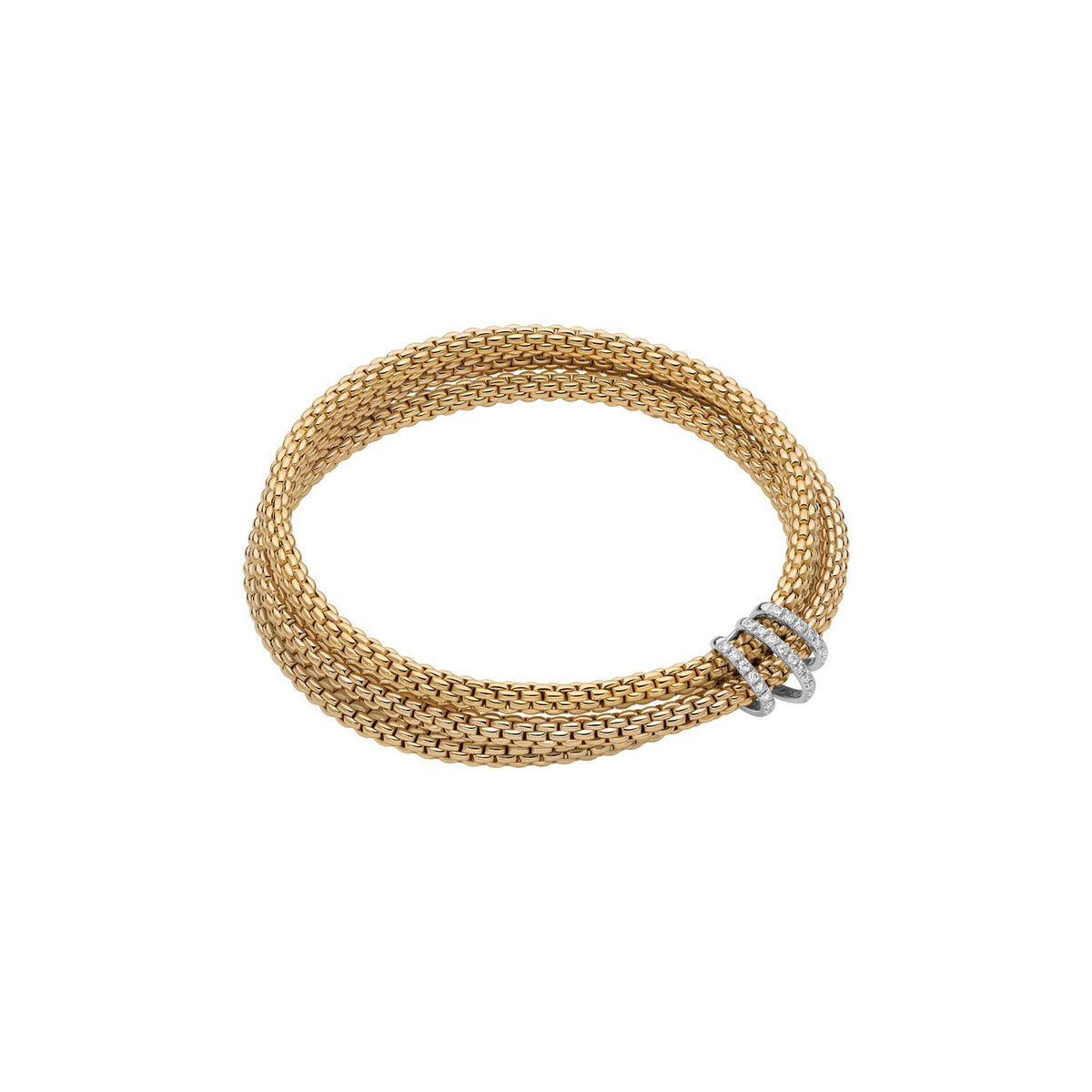 Fope Prima Flex'it 18ct Yellow Gold, 0.30ct Diamond Bracelet
