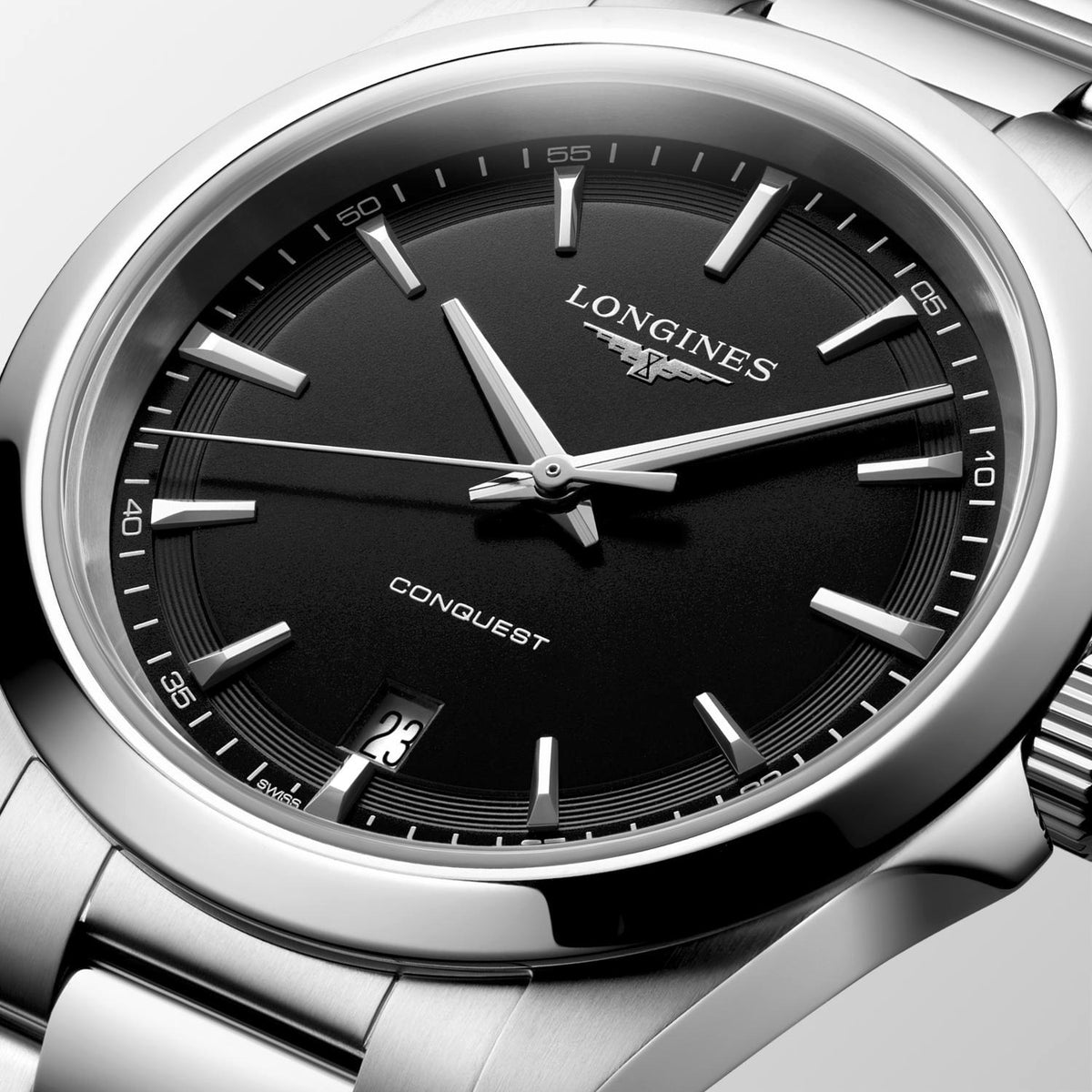 Longines Conquest Black Quartz 38mm Watch L3.750.4.52.6