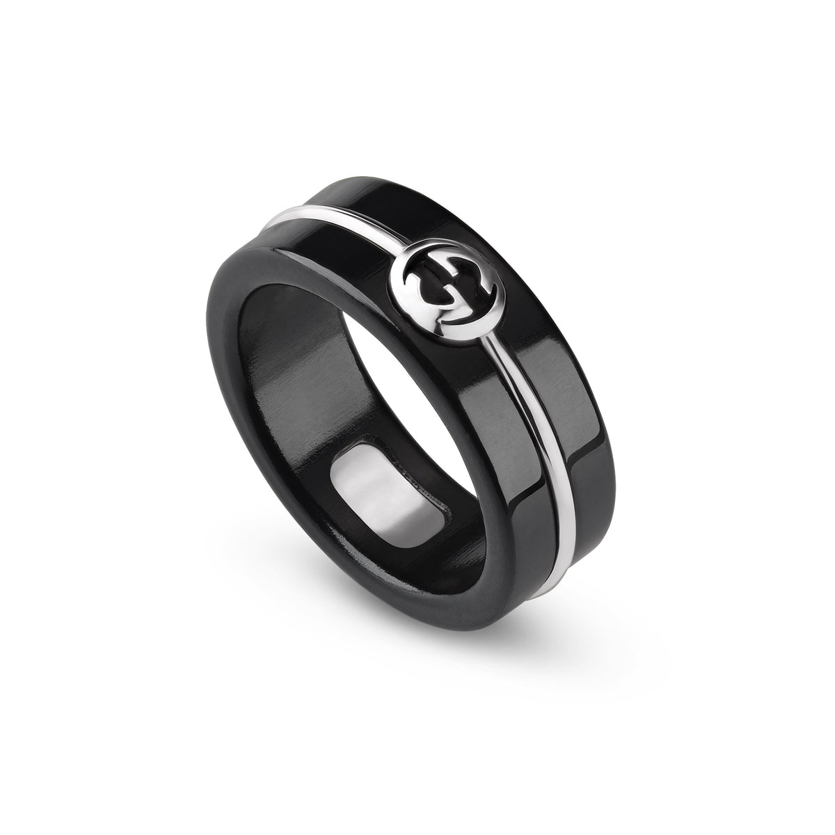 Gucci Interlocking 18ct White Gold & Corundum Ring