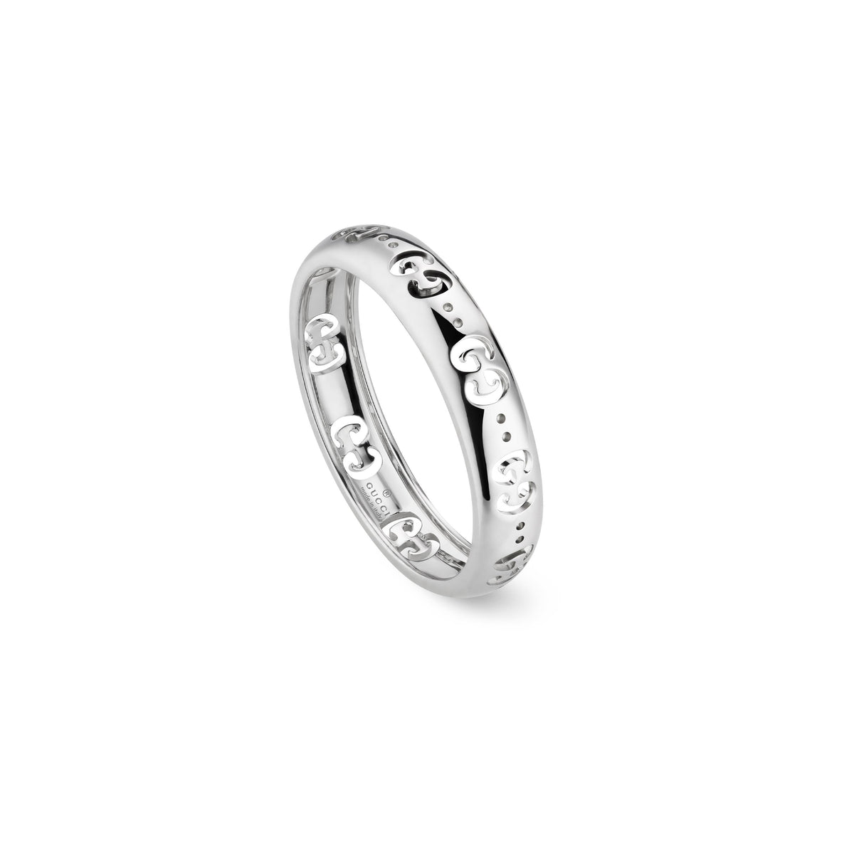 Gucci Icon GG Mini 4mm 18ct White Gold Ring