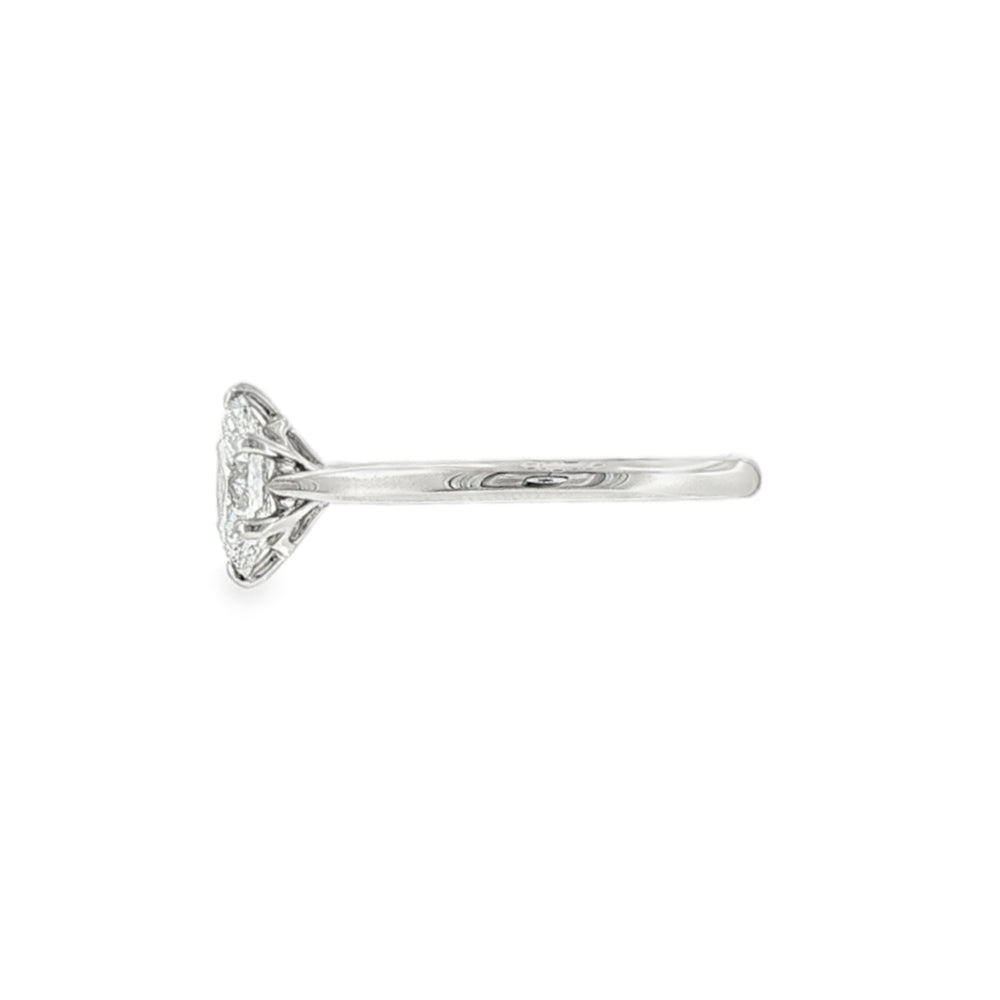 Oval Cut 1.00ct Lab Grown Diamond, Platinum 6 Claw Ring