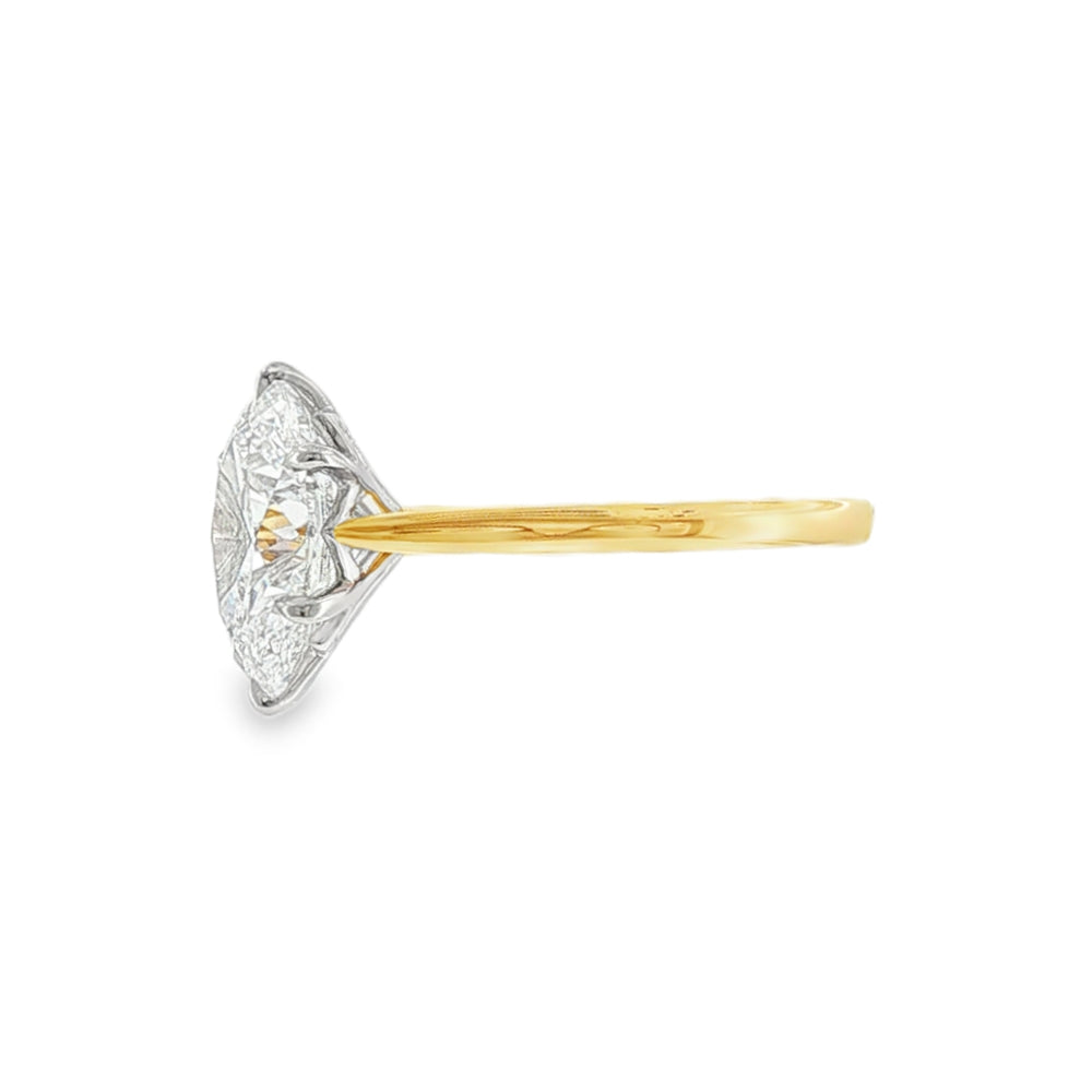 Oval Cut 4.02ct Lab Grown Diamond, 18ct Yellow Gold 6 Claw Ring