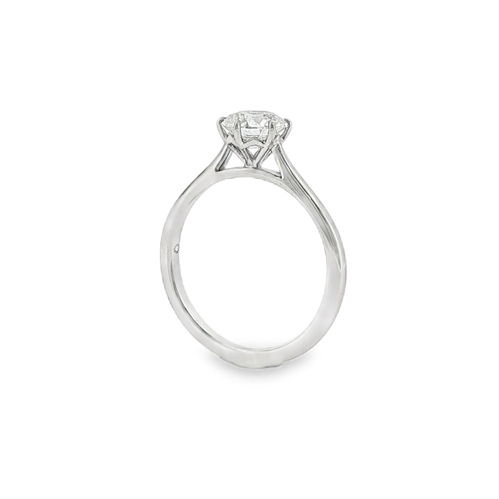 Round Brilliant Cut 1.00ct Lab Grown Diamond, Platinum 6 Claw Ring
