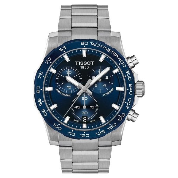 Tissot Supersport Chrono 42mm, Blue Dial Stainless Steel Watch T1254171104100