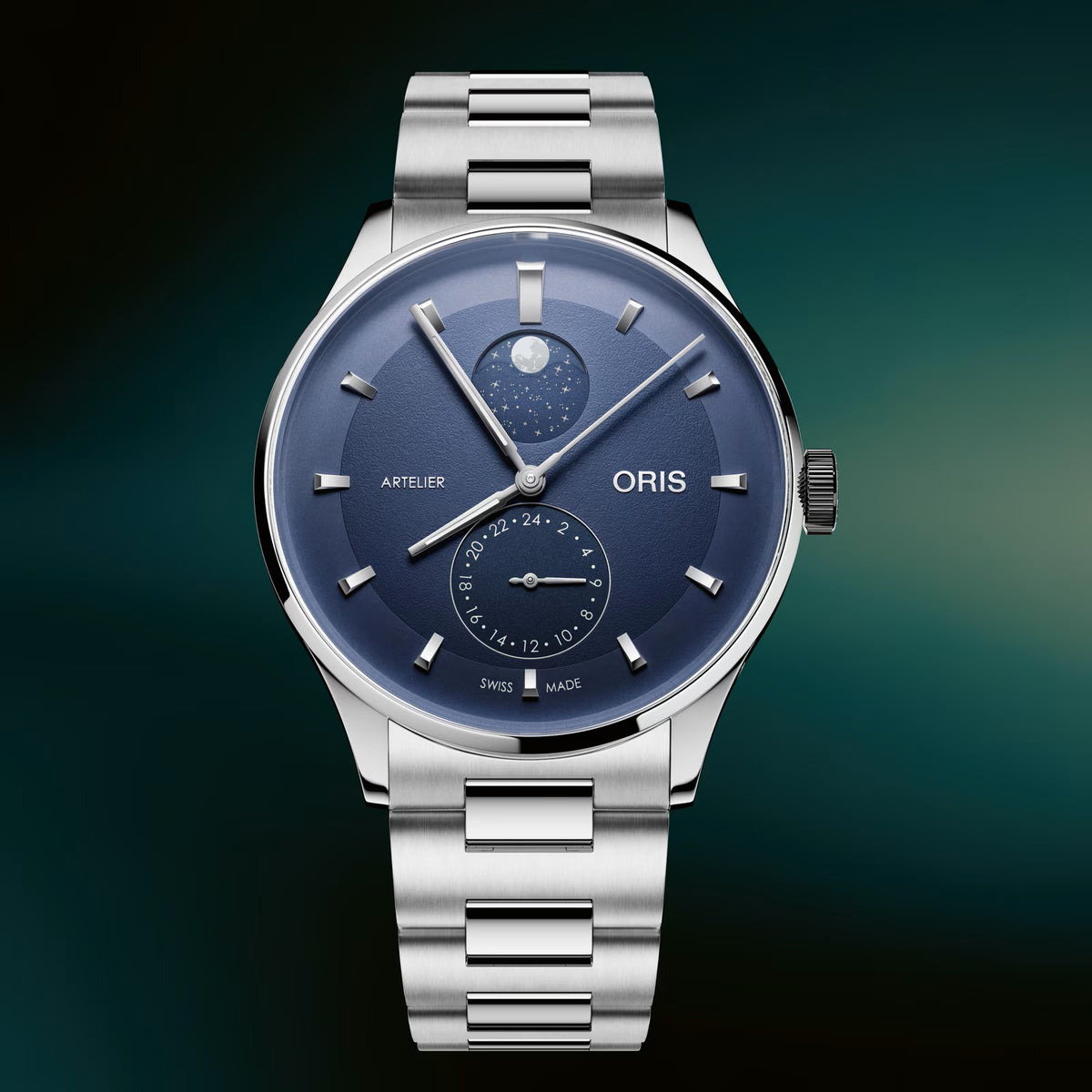 Oris Artelier Complication, 39.5mm Blue Dial, Stainless Steel Watch 01 782 7811 4055-07 8 20 20