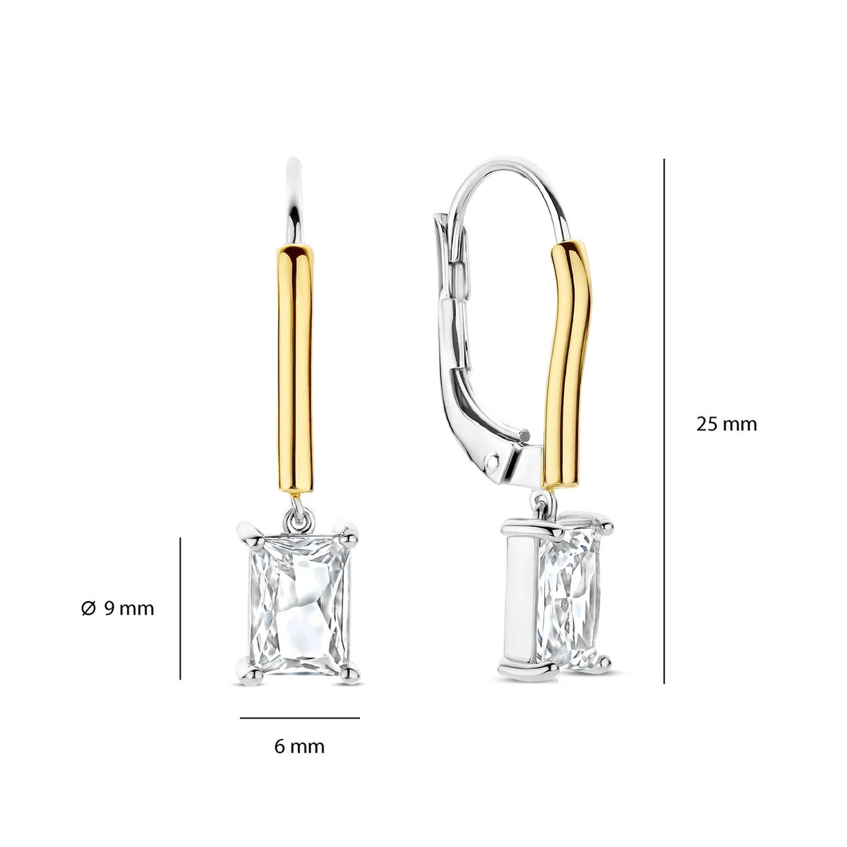TI SENTO Rectangular Zirconia Hoops 78063ZY