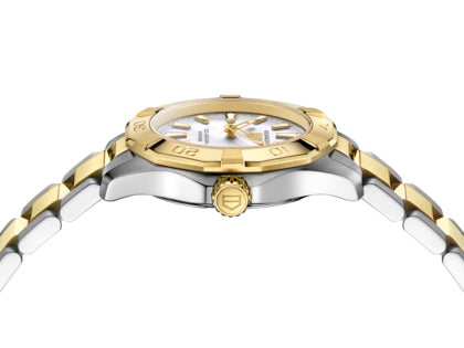 Tag Heuer Aquaracer Professional 200 Solargraph, Mother of Pearl Two-Tone 34mm Watch WBP1327.BB0004