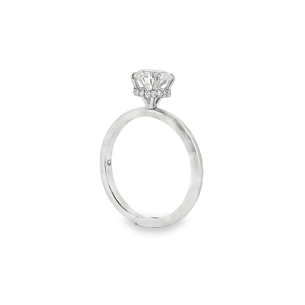 Round Brilliant Cut 1.00ct Lab Grown Diamond, Hidden Halo Platinum Ring