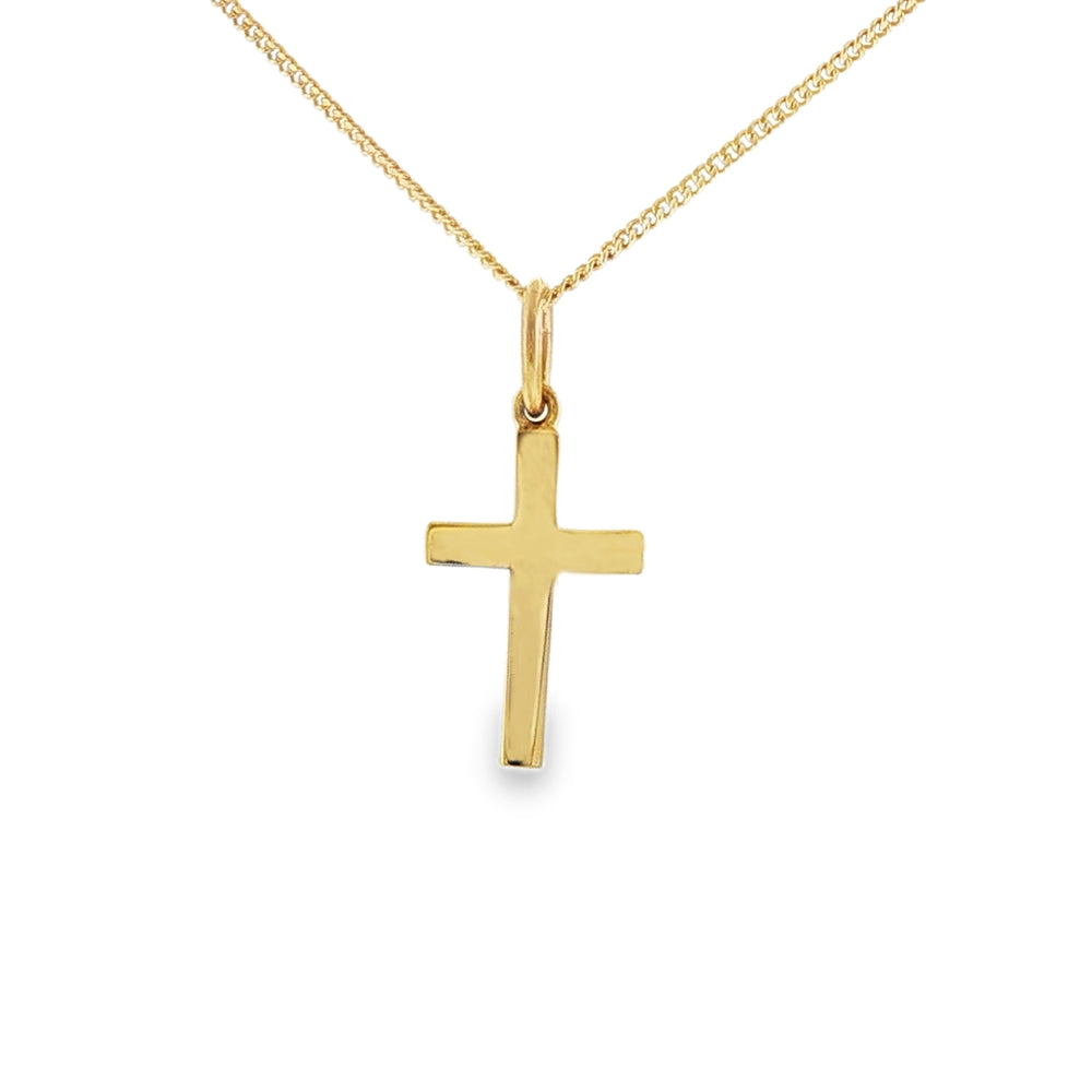 9ct Yellow Gold 15x9mm Solid Cross Pendant