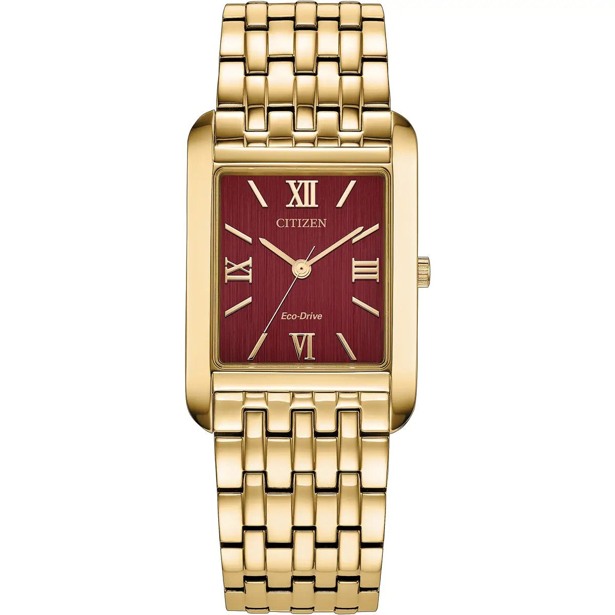 Citizen Eco-Drive Red 36x26.5mm Gold Tone Watch BJ6572-54X