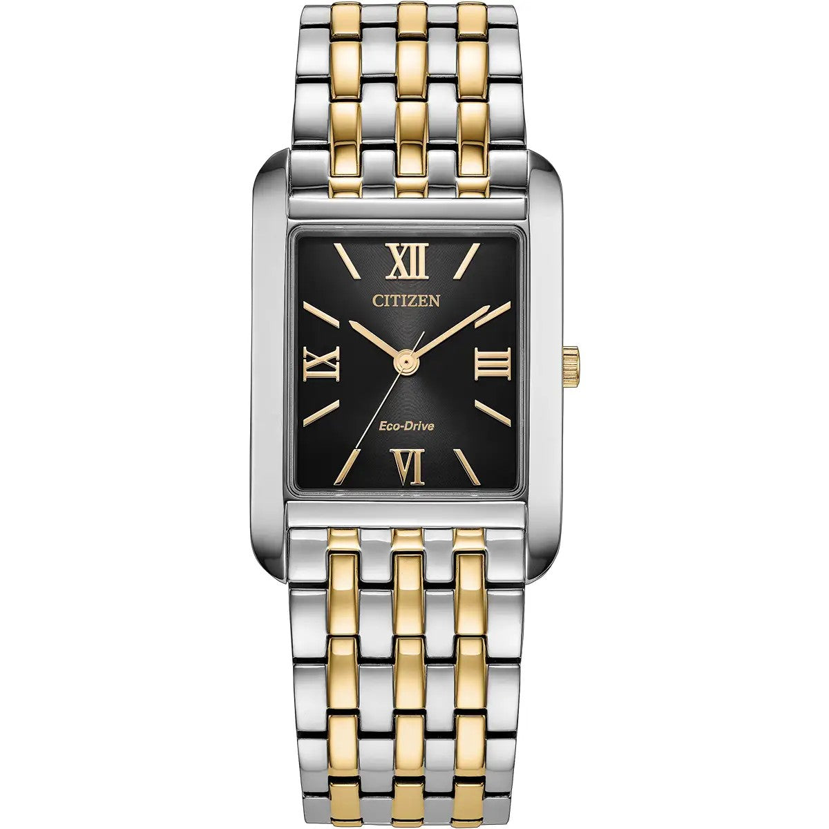 Citizen Eco-Drive Black 36x26.5mm Two Tone Bracelet Watch BJ6574-59E