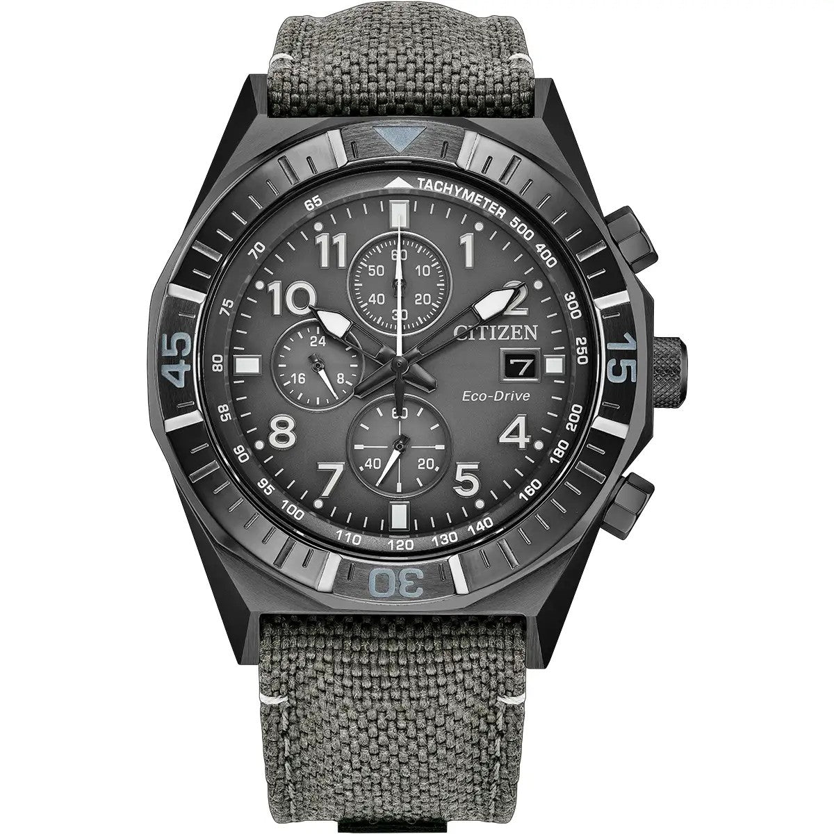 Citizen Nighthakw Chronograph, Textile Strap 42mm Watch CA0897-04H