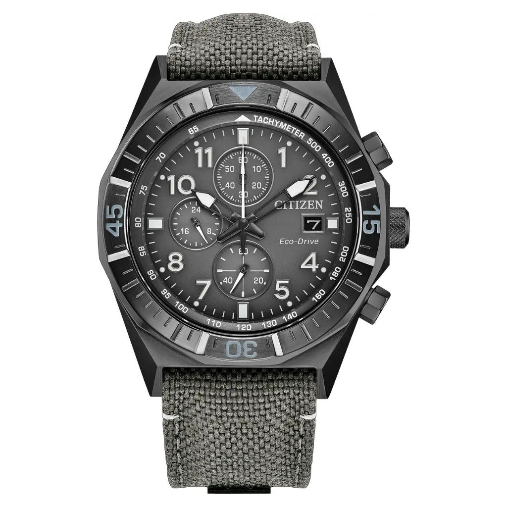 Citizen Nighthakw Chronograph, Textile Strap 42mm Watch CA0897-04H