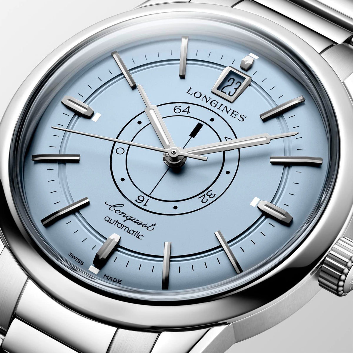 Longines Conquest Heritage Central Power Reserve Ice Blue 38mm Watch L1.648.4.92.6