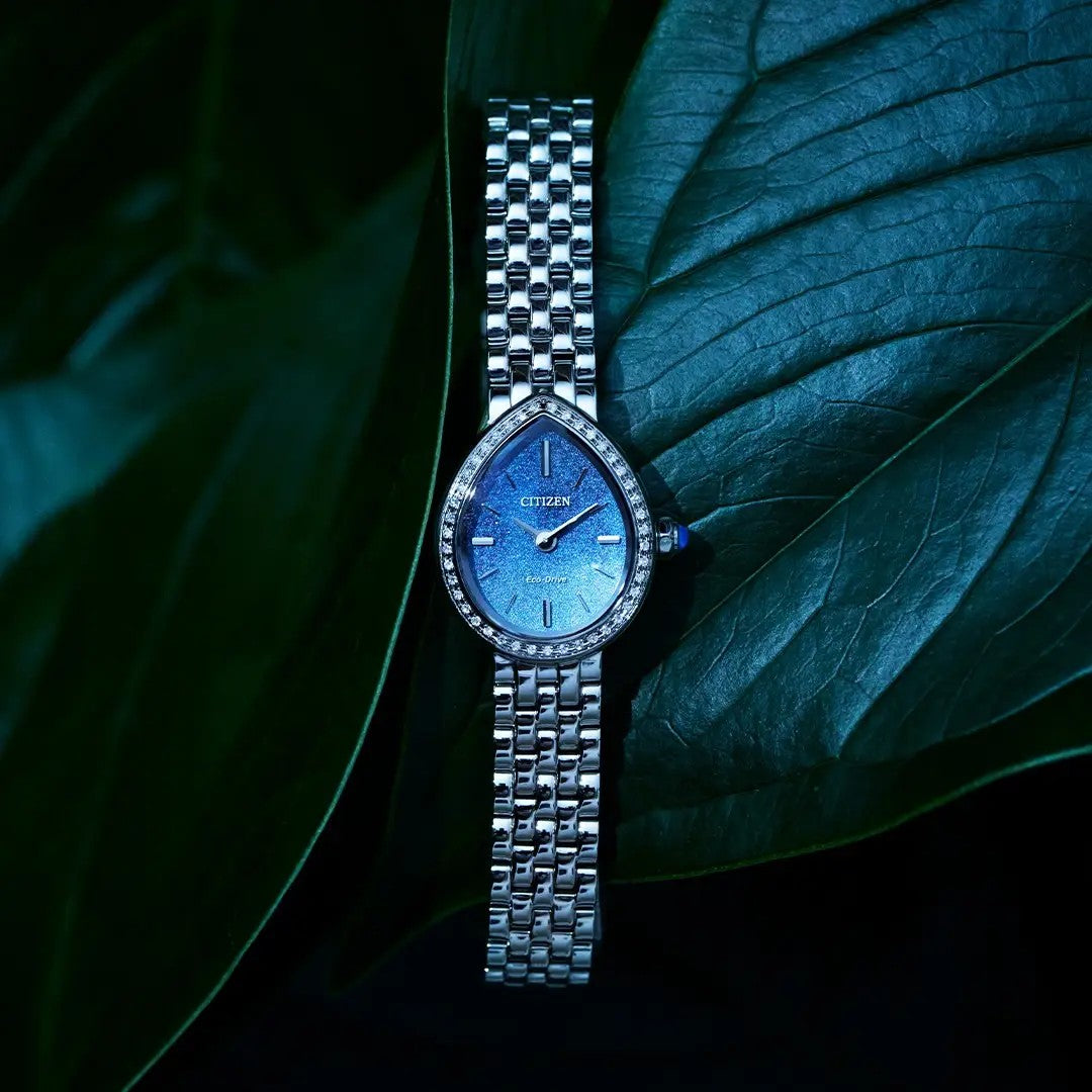 Citizen Eco- Drive L Rainell 20mm Blue Dial, Diamond Bezel Limited Edition Watch EX1540-58L