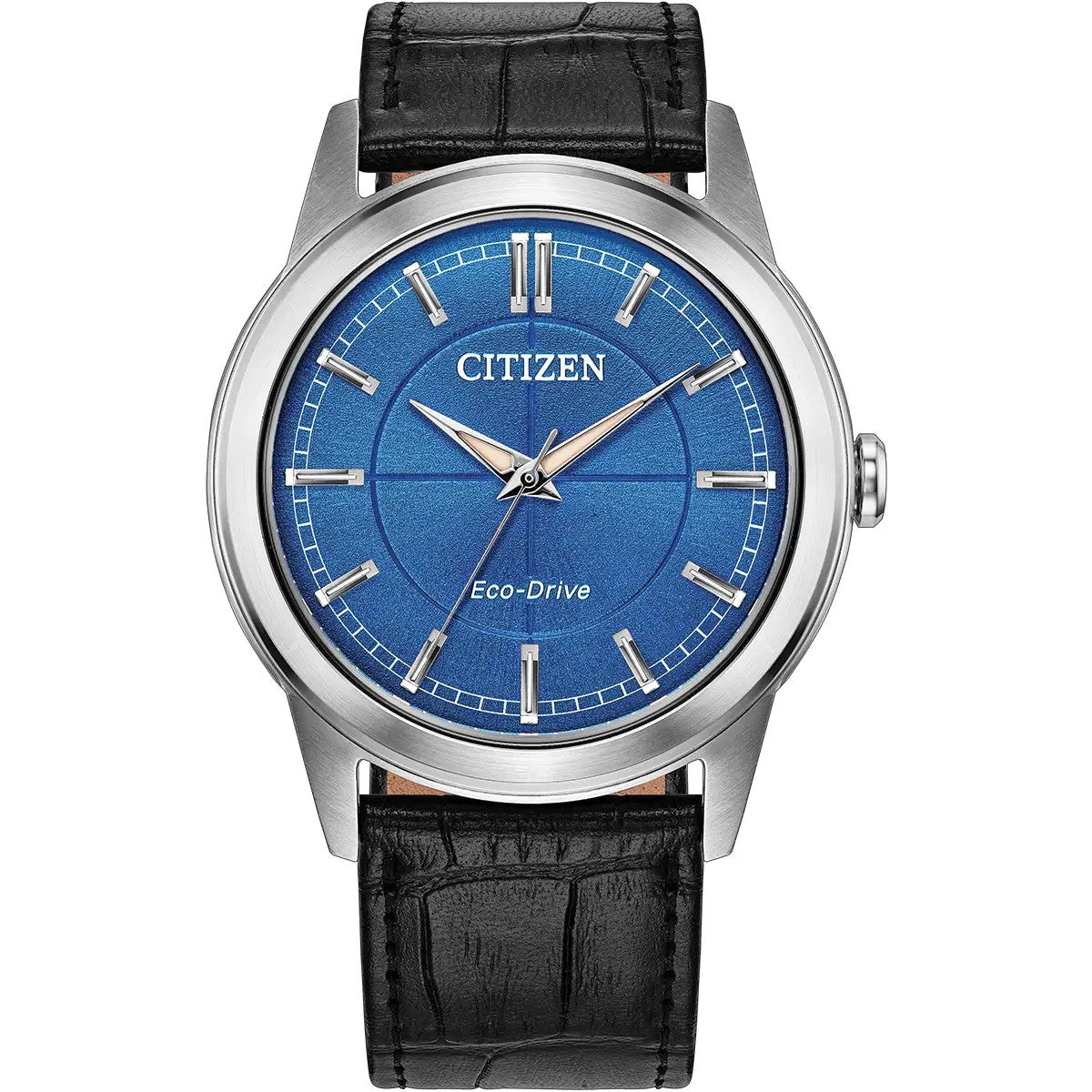 Citizen Eco-Drive Rolan 37mm Blue Dial, Leather Strap Watch FE7130-01L