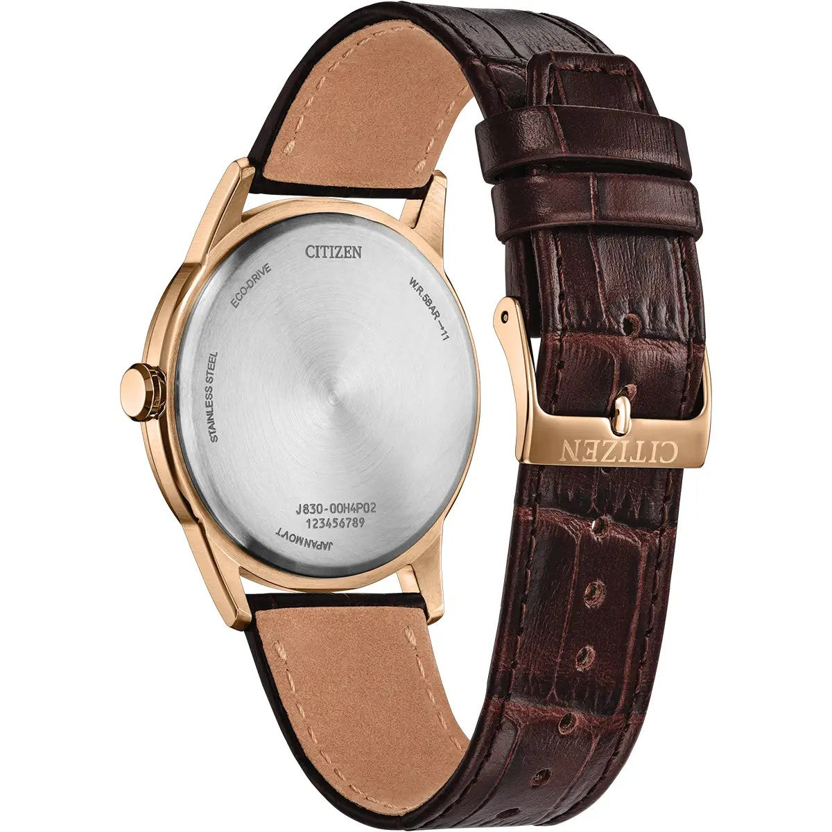 Citizen Eco-Drive Rolan 41mm Brown Dial, Leather Strap Watch AW2113-16X