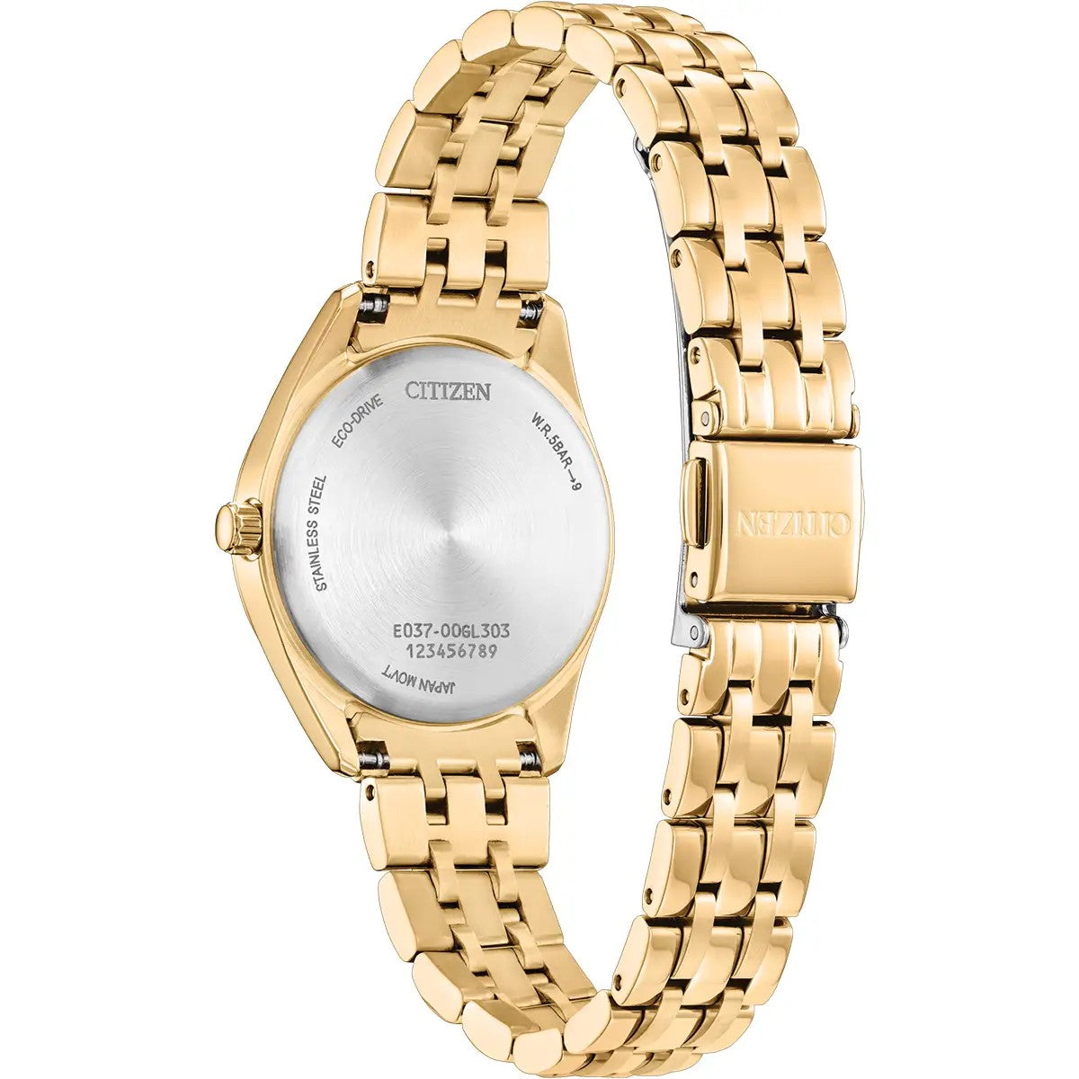 Citizen Eco-Drive Peyten, 30mm Mother-of-Pearl Dial, Gold Tone Watch EM1232-59D