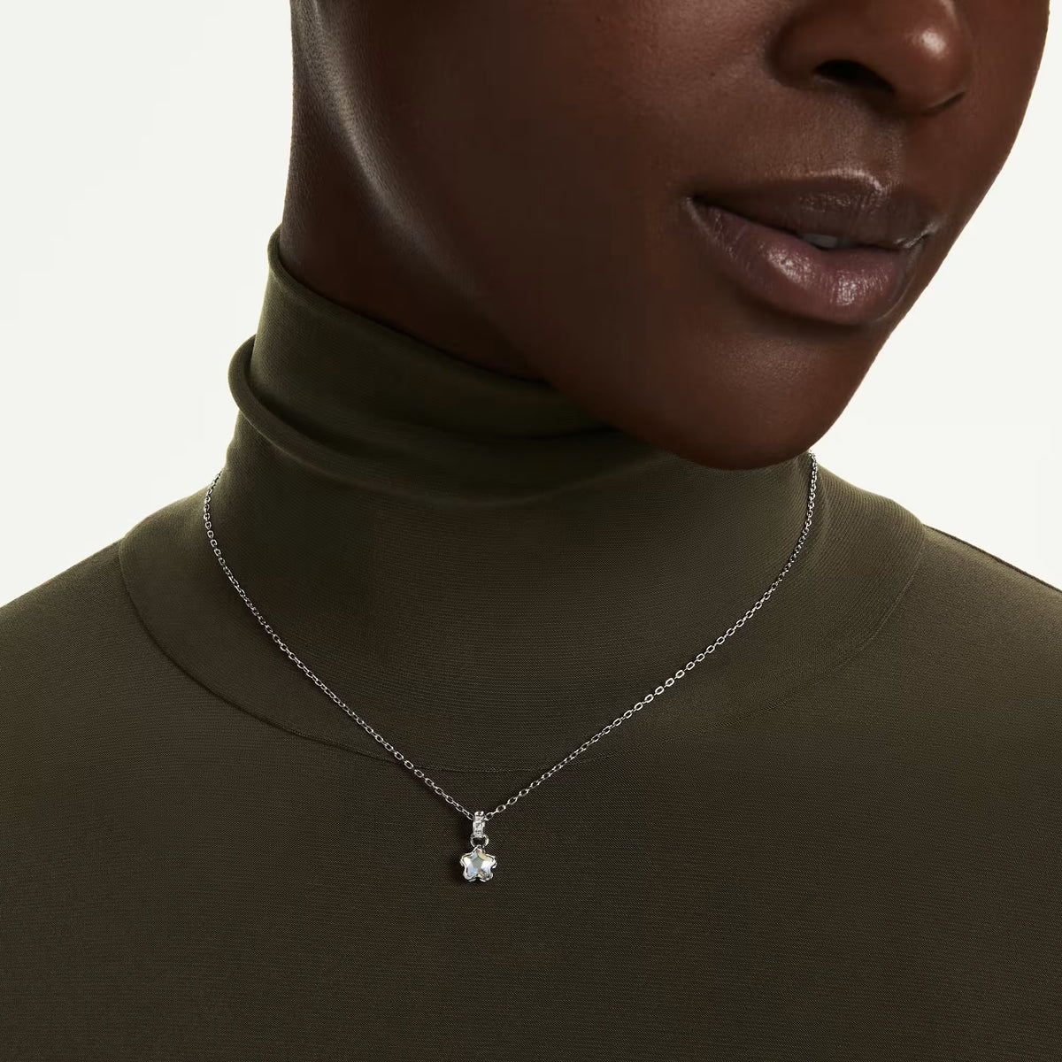 Swarovski Chroma Mixed cuts, Star, White, Rhodium plated Pendant