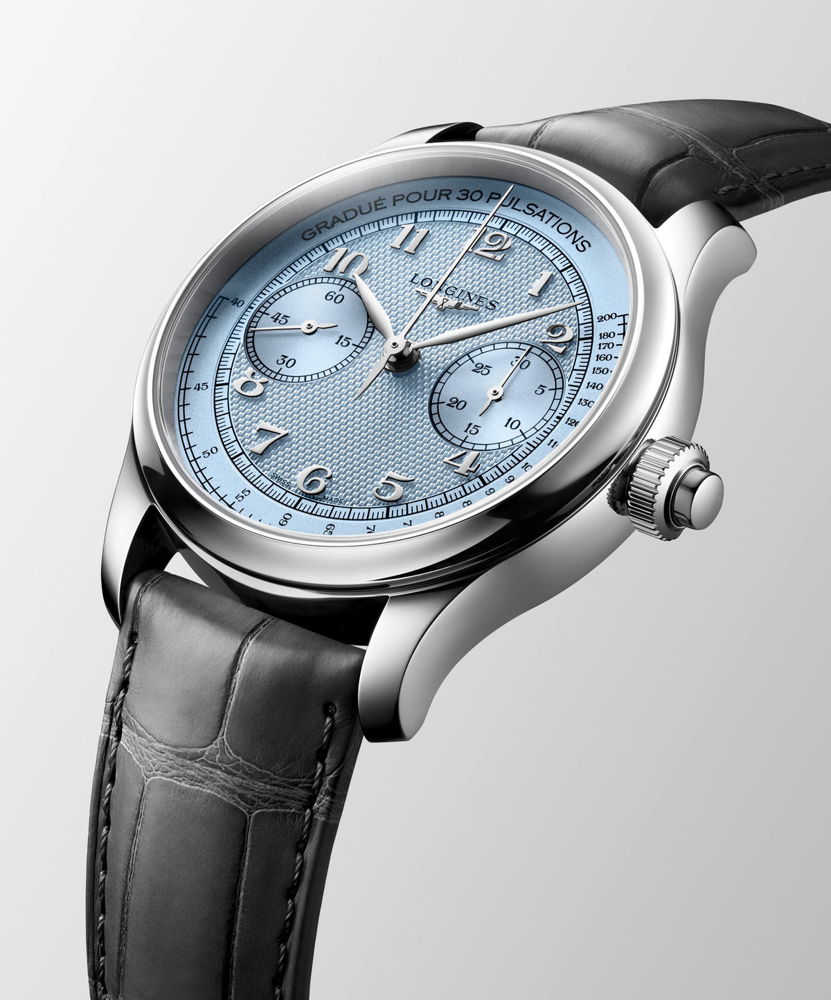 Longines Master Collection Chrono Monopusher Ice Blue 41mm Watch L2.960.4.93.2
