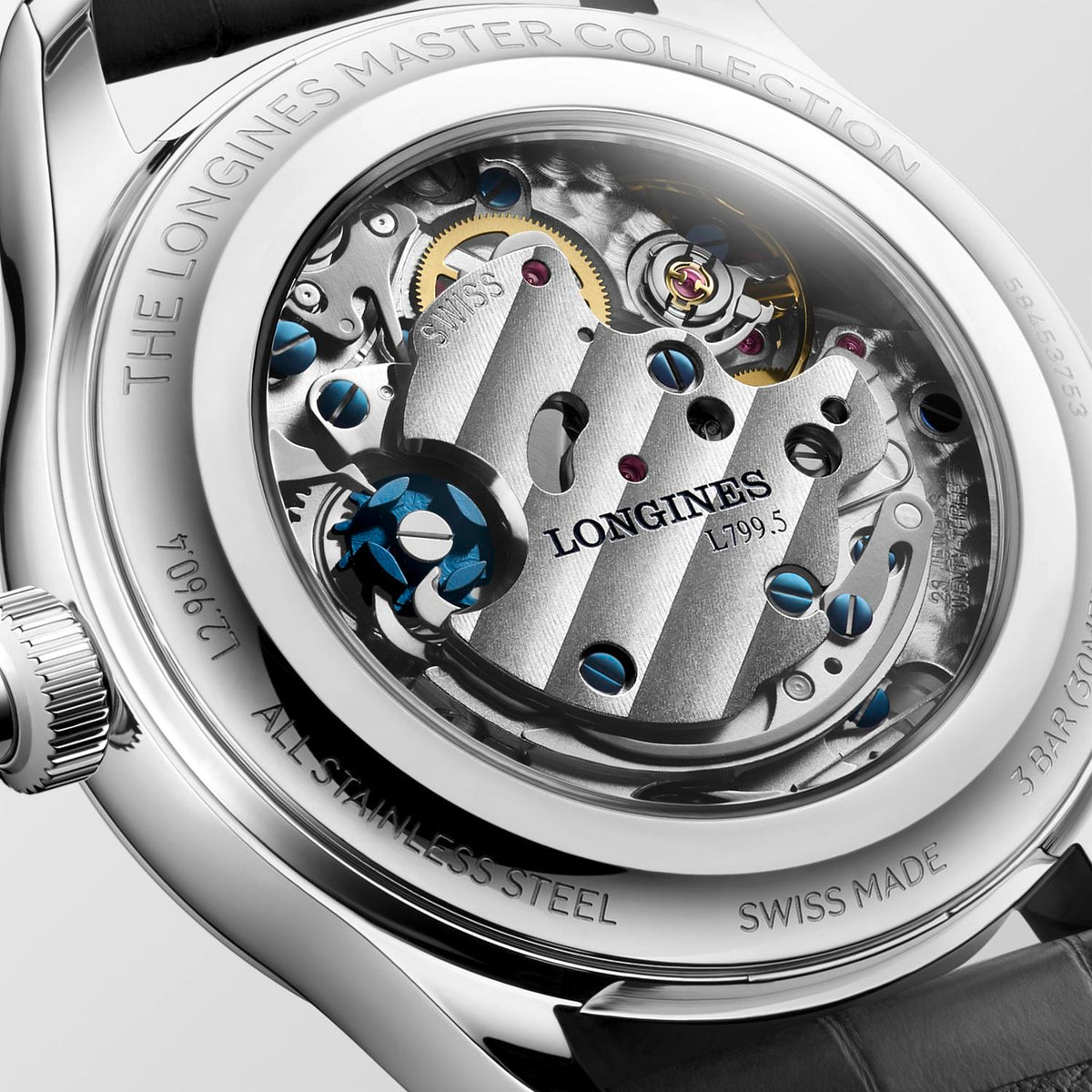 Longines Master Collection Chrono Monopusher Ice Blue 41mm Watch L2.960.4.93.2