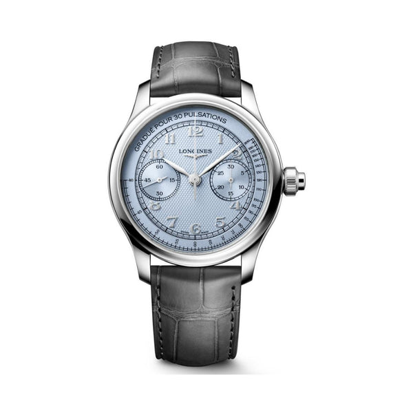 Longines Master Collection Chrono Monopusher Ice Blue 41mm Watch L2.960.4.93.2