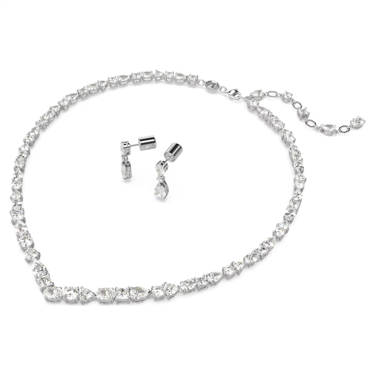Swarovski Mesmera Mixed cuts, White, Rhodium plated Set