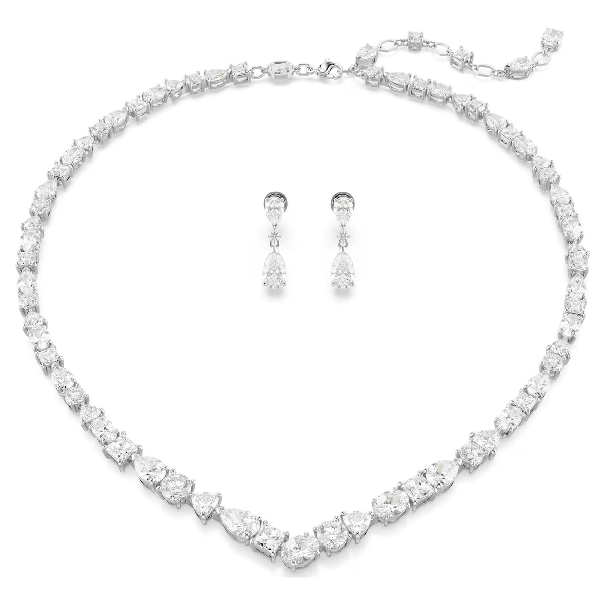 Swarovski Mesmera Mixed cuts, White, Rhodium plated Set