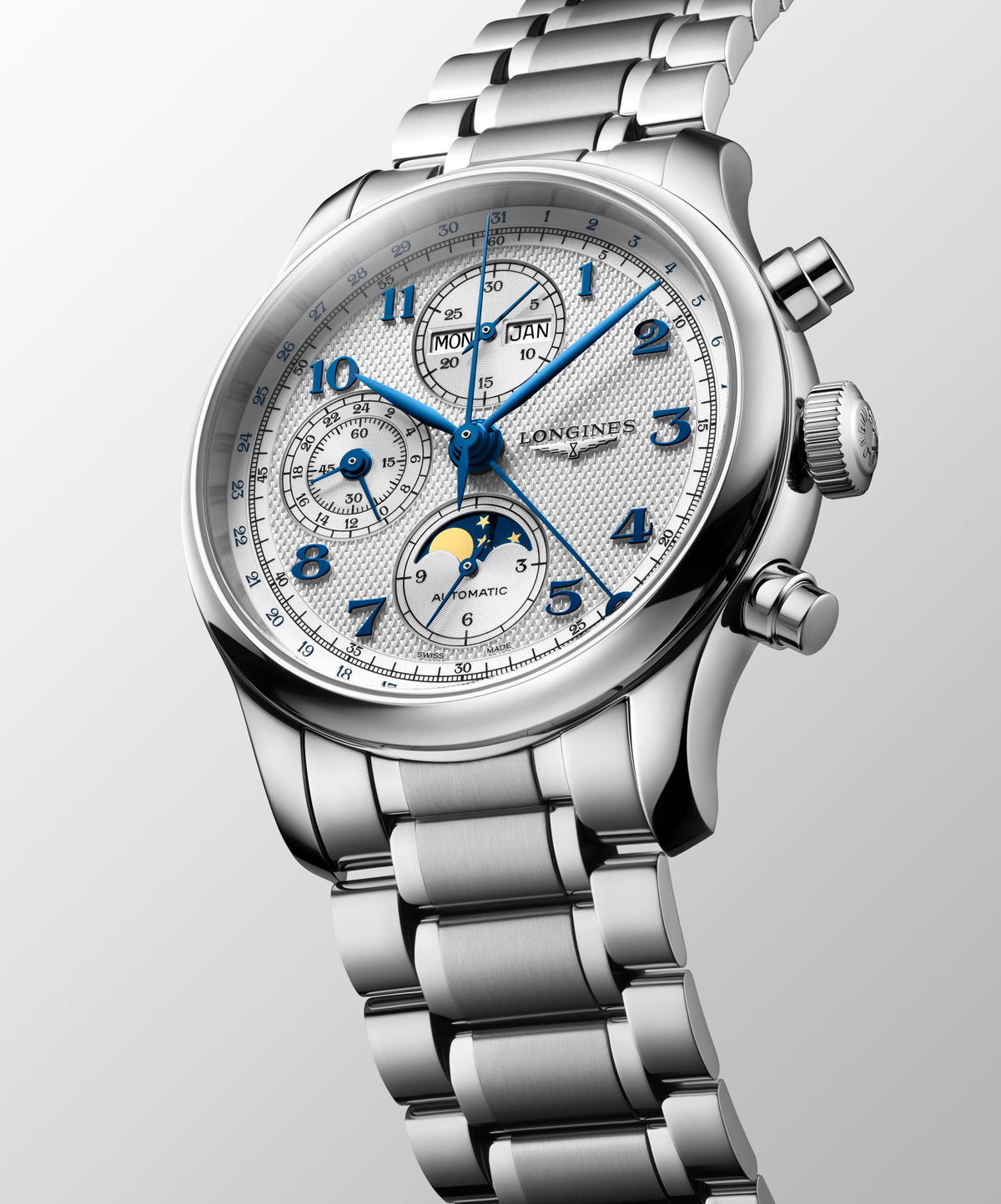 Longines Master Collection Chrono Moonphase Automatic, Steel Bracelet 41mm Watch L2.962.4.73.6