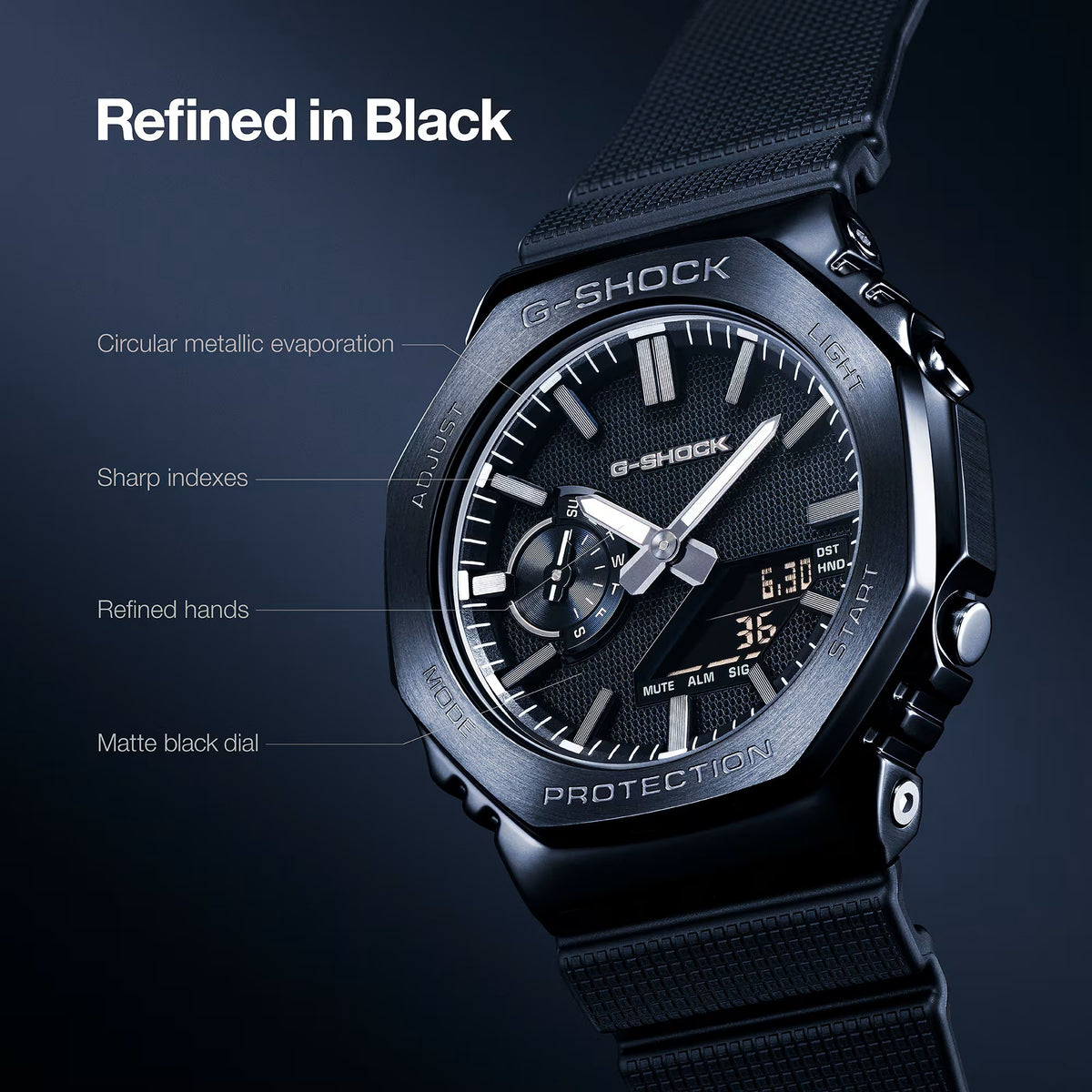 G-SHOCK 2100 Series Luxe Black Steel GM-2100LXB-1AER