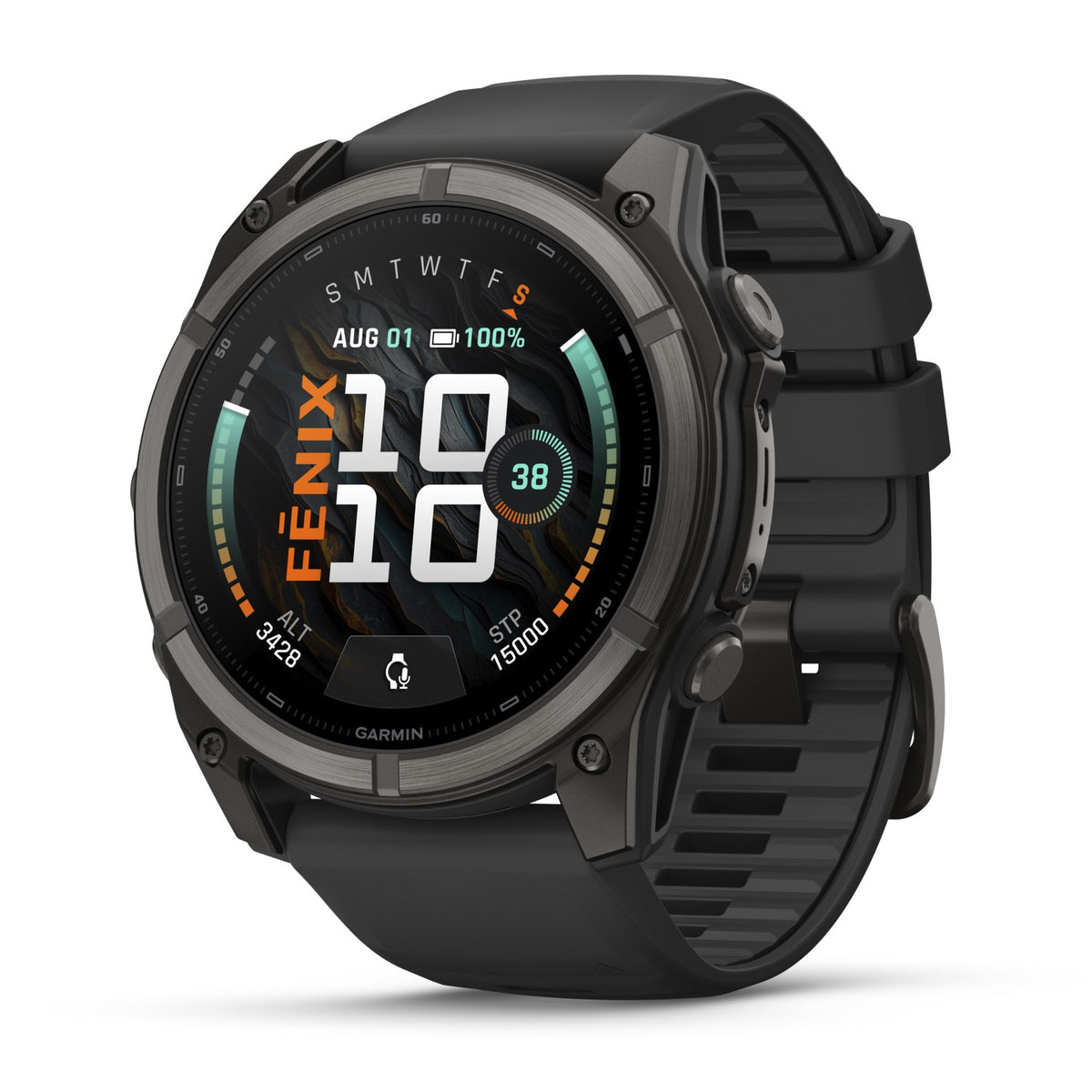 Garmin Fenix® 9 - 51mm, Carbon Grey DLC Titanium with Black Silicone Band Watch 010-04763-11