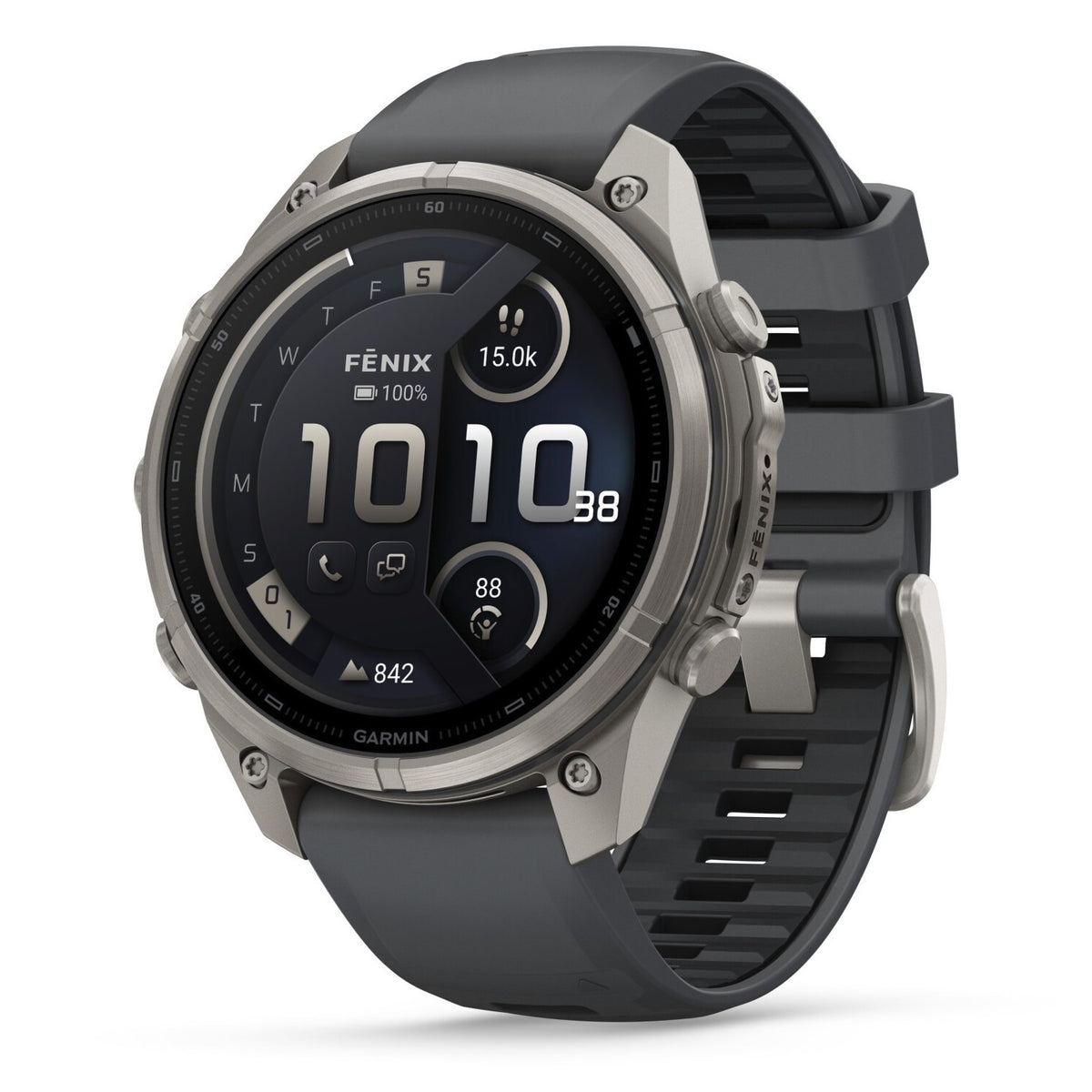Garmin Fenix® 9 Pro - inReach®, 47mm, Titanium with Graphite/Black Silicone Band Watch 010-04336-21