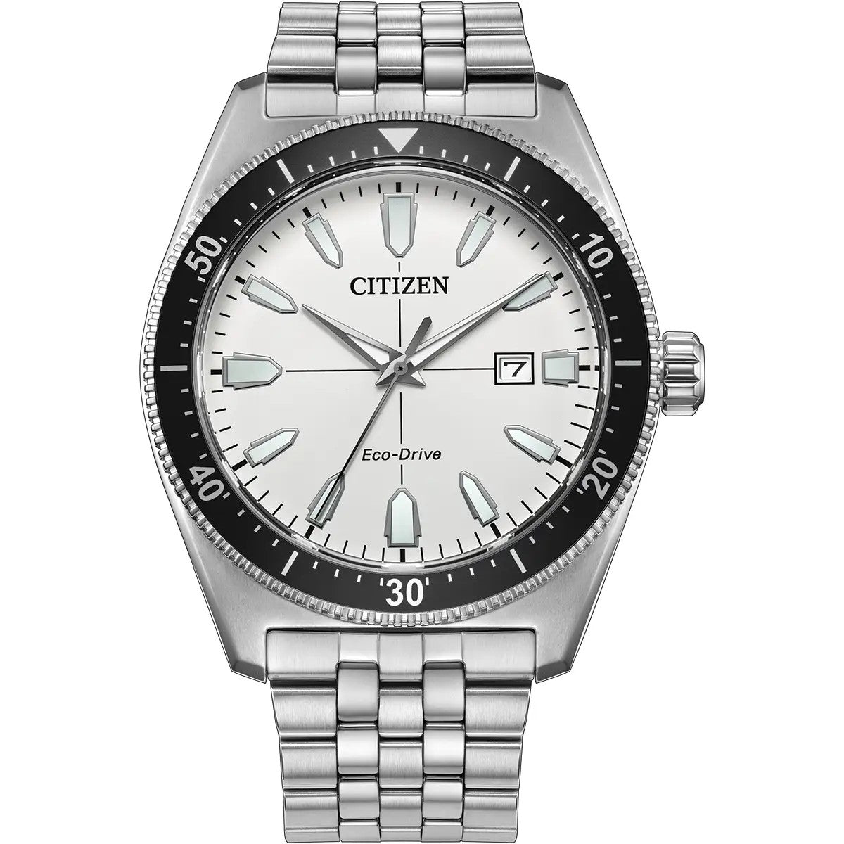 Citizen Eco-Drive Sport, 43mm White Dial Stainless Steel Watch AW1911-53A