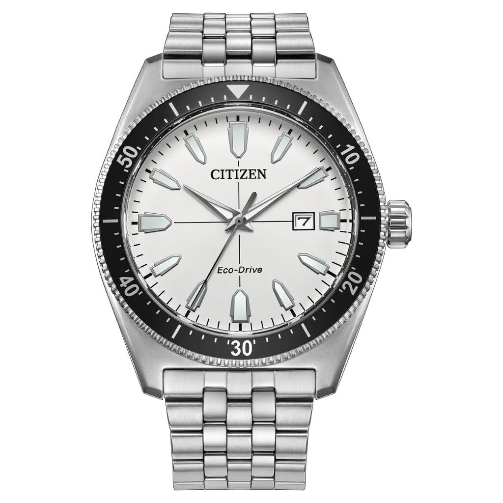 Citizen Eco-Drive Sport, 43mm White Dial Stainless Steel Watch AW1911-53A