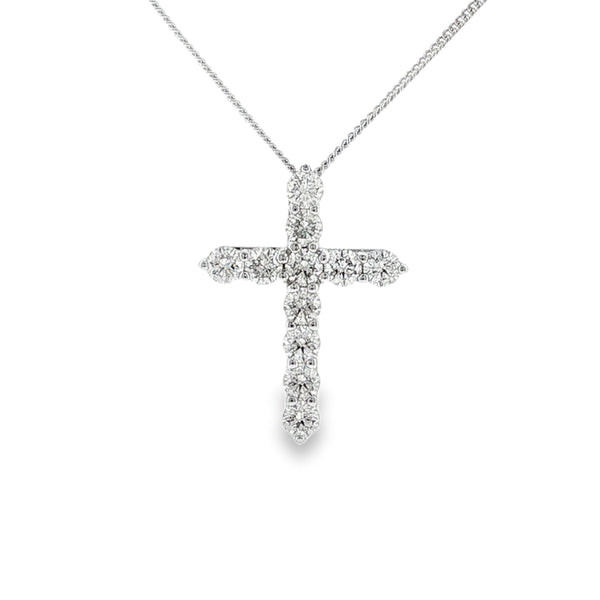 Diamond Cross 1.00ct, 9ct White Gold Pendant