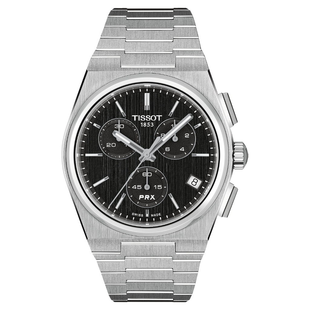 Tissot PRX Black Chronograph Quartz 41mm Watch T1374171105100