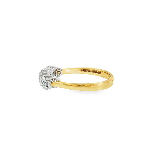 Round Brilliant Cut 1.00ct Four Stone Diamond, 18ct Yellow Gold & Platinum Ring