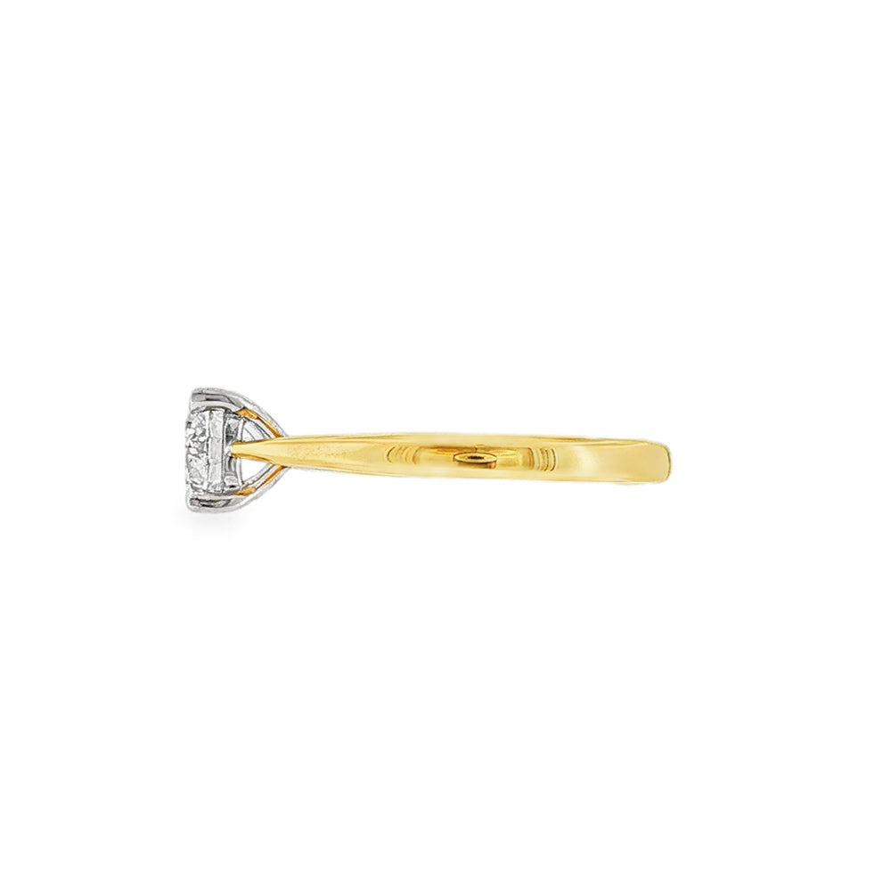 Round Brilliant Cut 1.00ct, 18ct Yellow Gold & Platinum Ring
