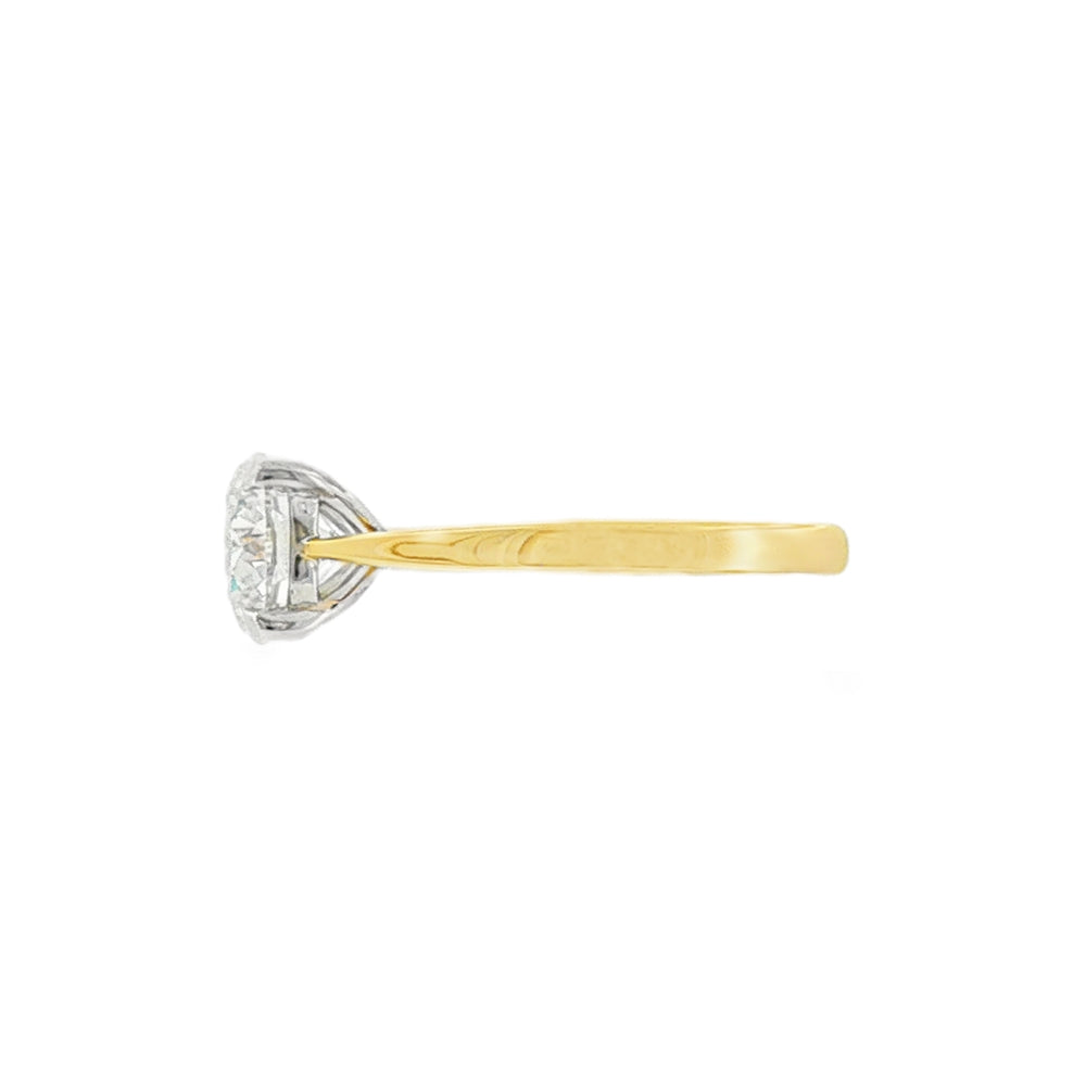 Round Brilliant Cut 2.01ct, 18ct Yellow Gold & Platinum Ring