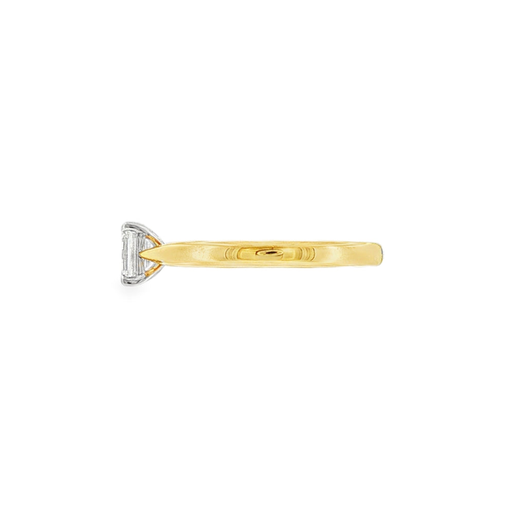 Emerald Cut 0.52ct, 18ct Yellow Gold & Platinum Ring