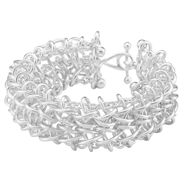 Georg Jensen Weft Triple Link Bracelet, Sterling Silver