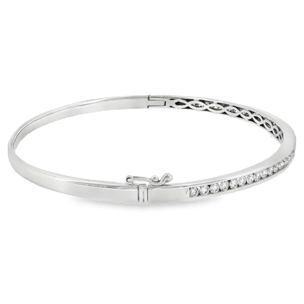 Diamond 1.01ct, 18ct White Gold Bangle