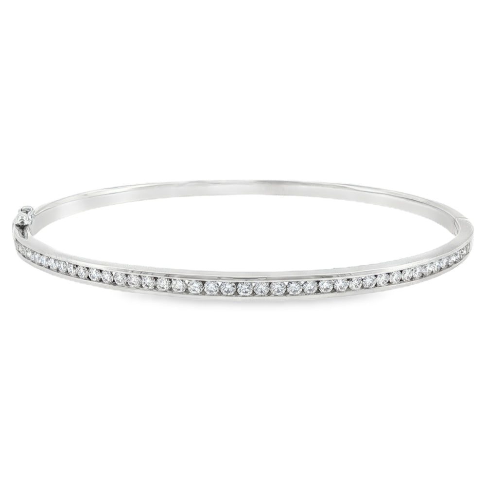 Diamond 1.01ct, 18ct White Gold Bangle