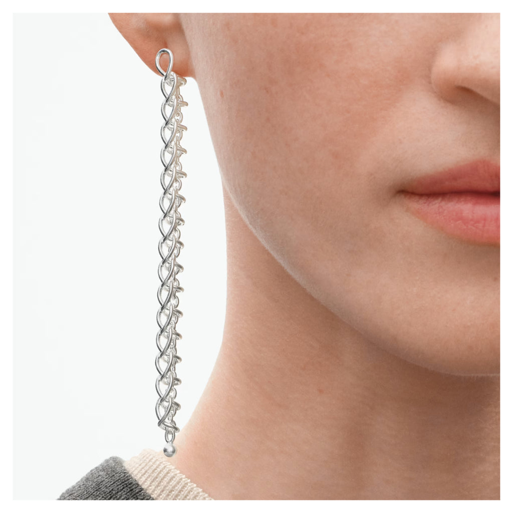 Georg Jensen Weft Slim Earrings, Sterling Silver