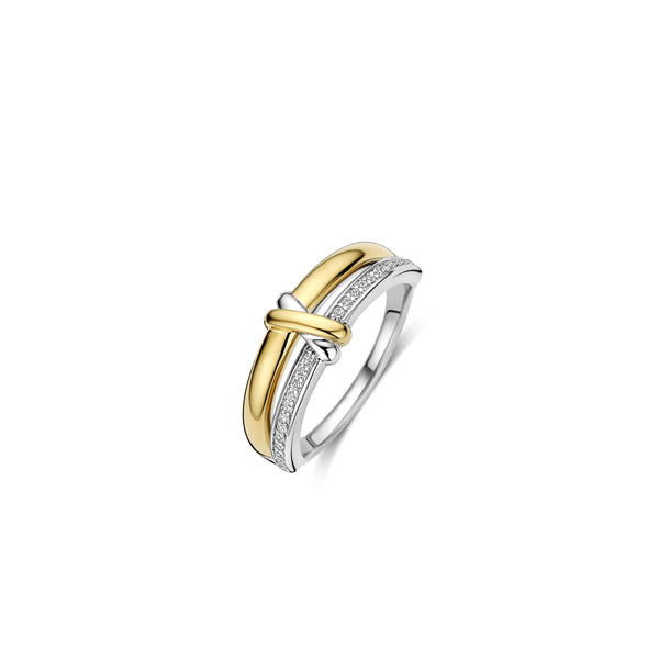 Ti Sento Contrast Knot Zirconia Ring