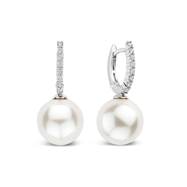 Ti Sento Icon Pearl Hoops Silver