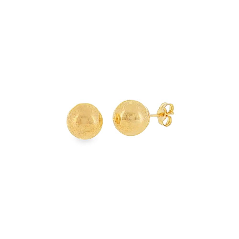Ball 8mm, 9ct Yellow Gold Stud Earrings