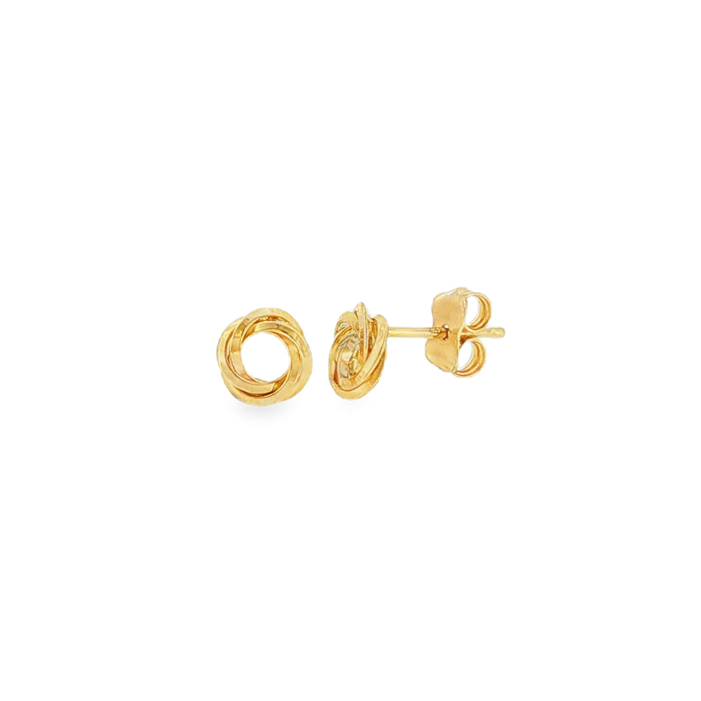 Intertwined Knot 5mm, 9ct Yellow Gold Stud Earrings