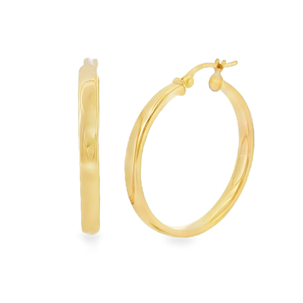 Round 27mm, 9ct Yellow Gold Hoop Earrings